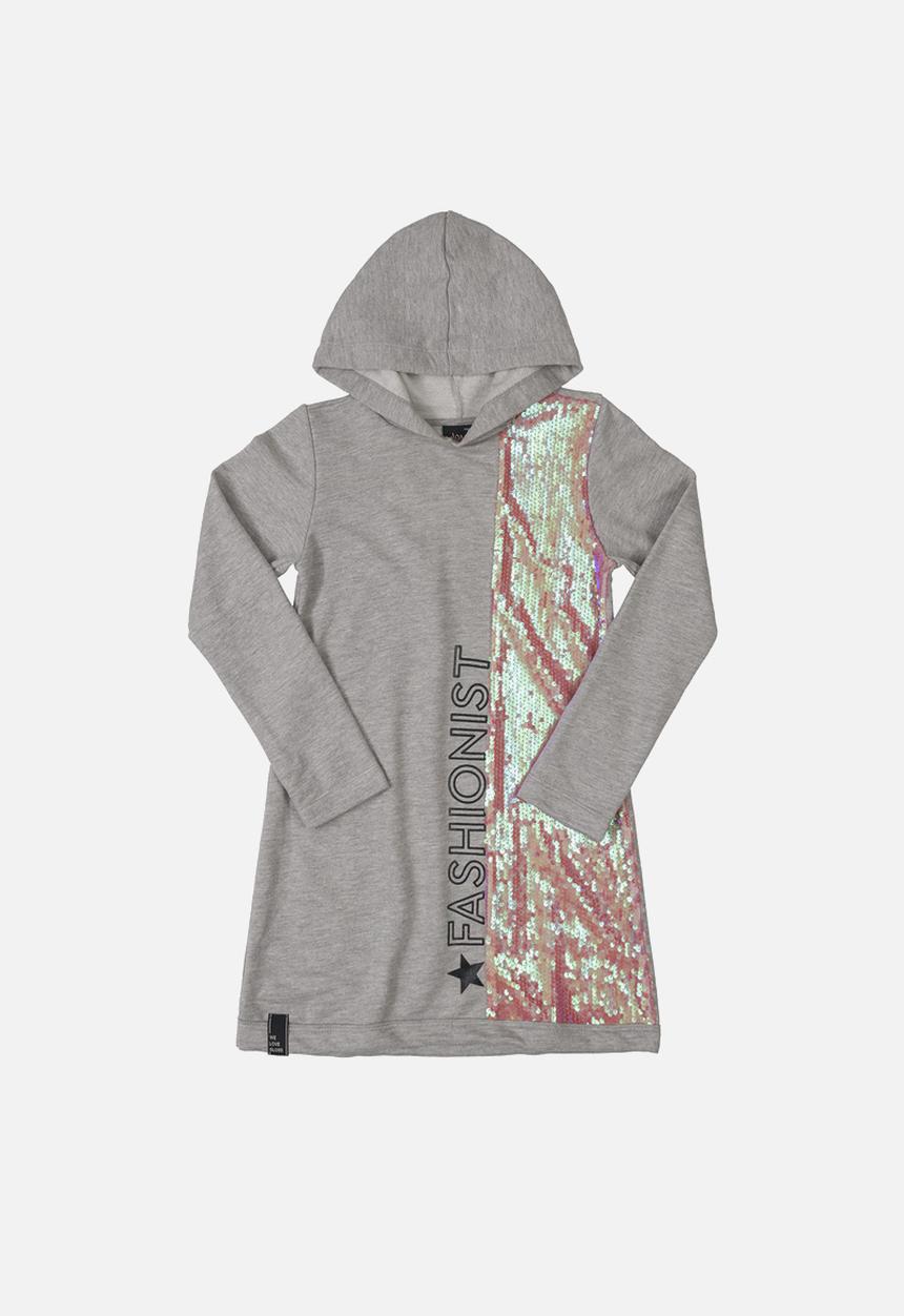 Gloss - Girls sweat dress with sequin details - grey
