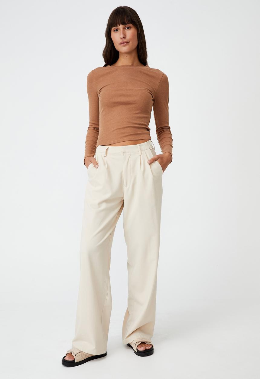 Cotton On - The turn back long sleeve top - soft camel marle