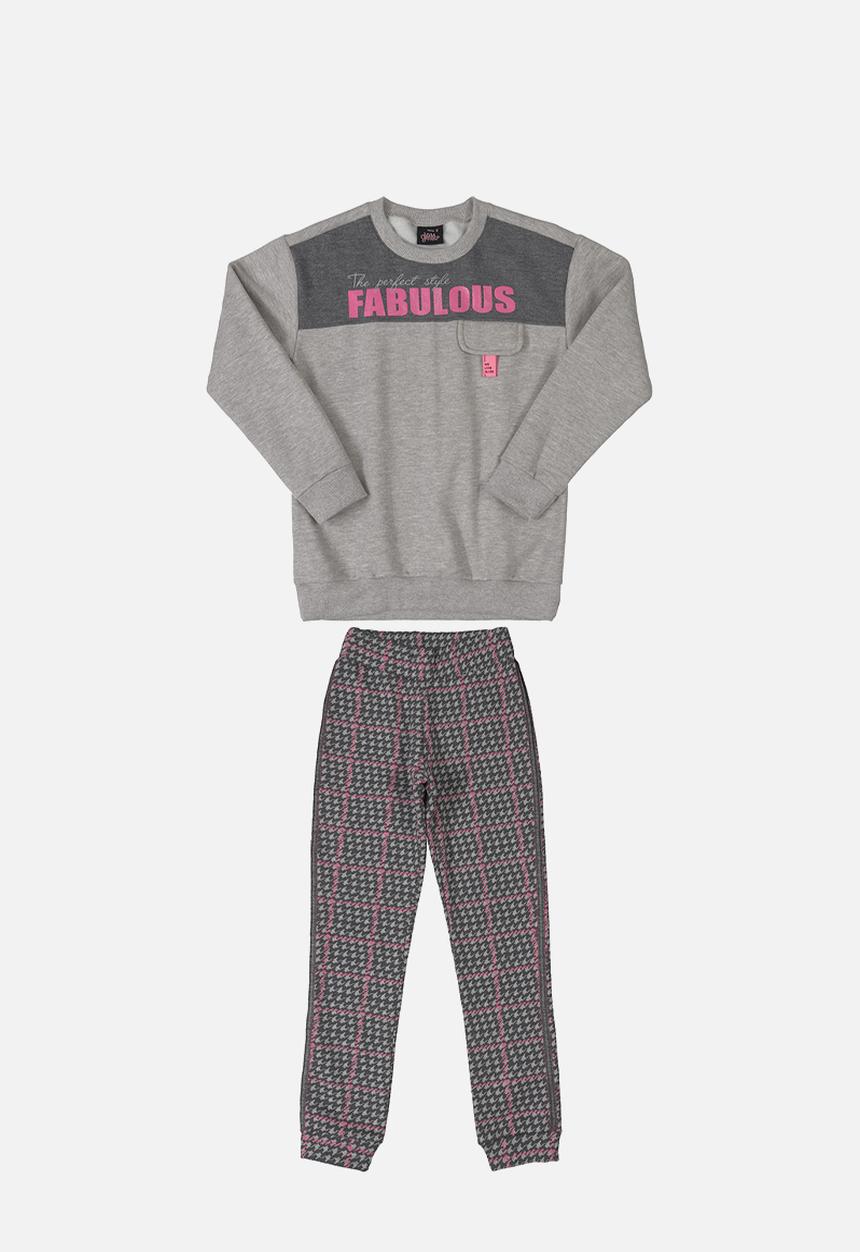 Gloss - Girls sweatshirt & sweatpants set - grey