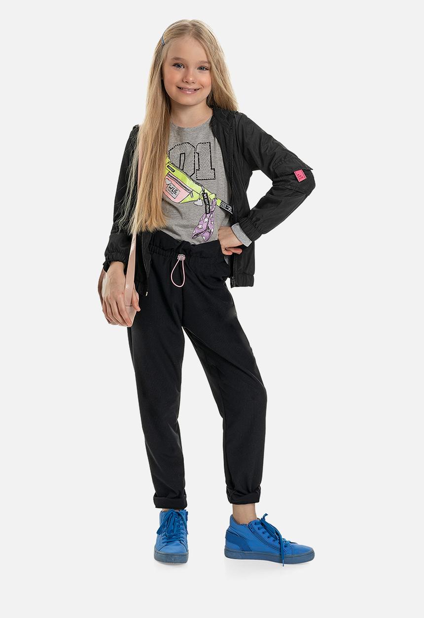 Gloss - Girls woven windbreaker - black