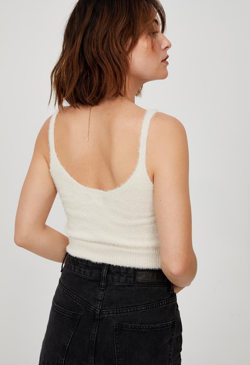 Cotton On - Super luxe fluffy cami - tapioca