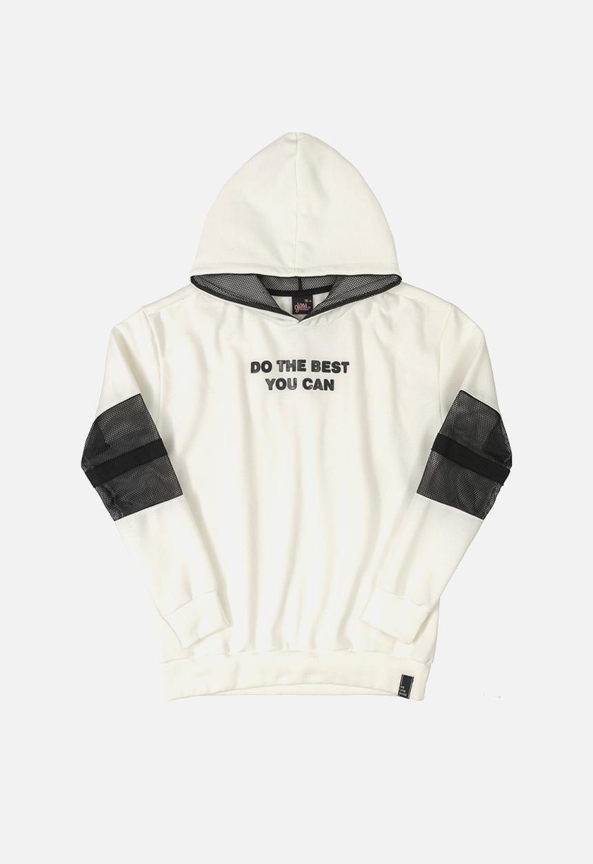 Gloss - Girls hooded sweatshirt - white