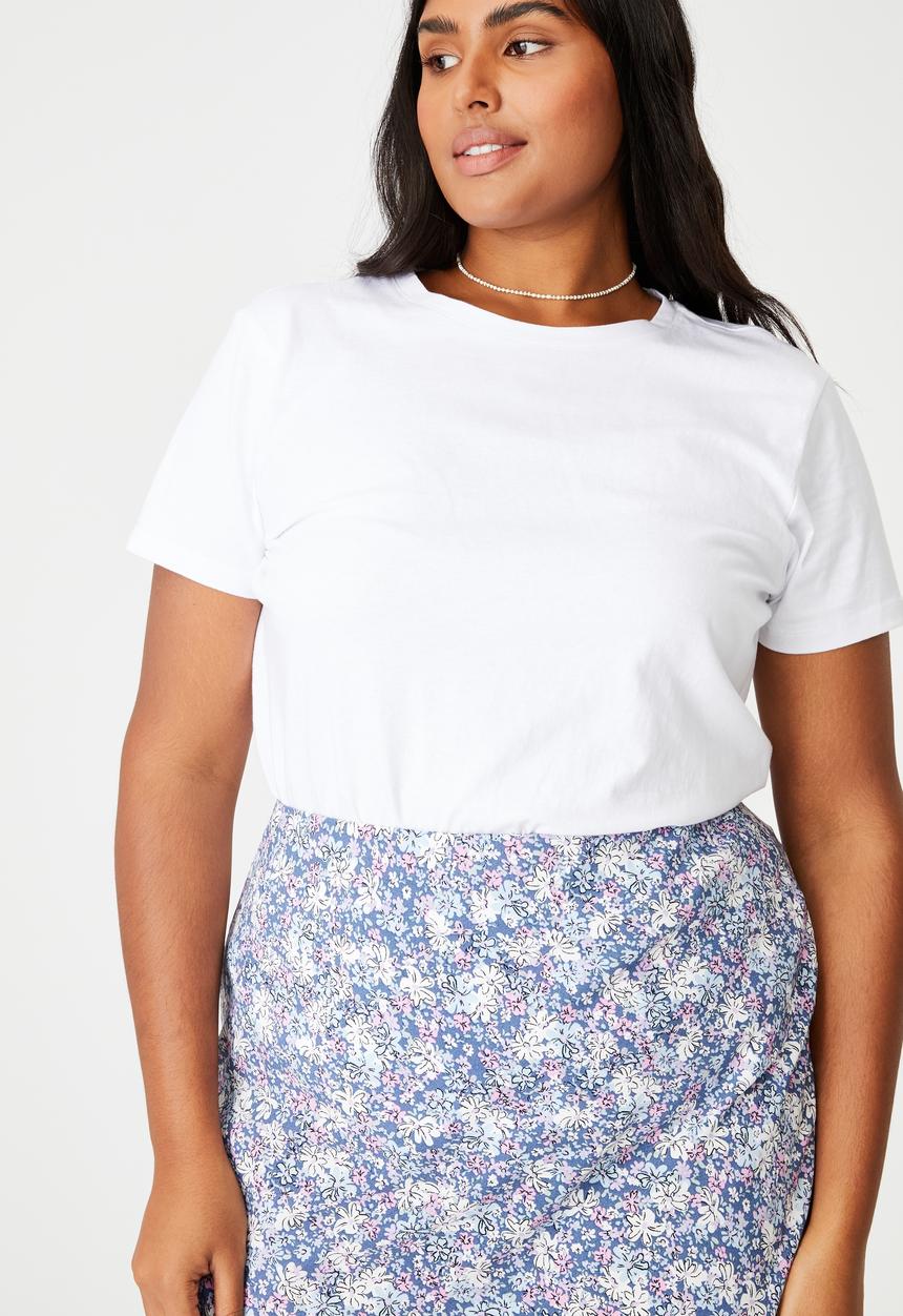 Cotton On - Curve all day slip skirt - diane floral coastal blue