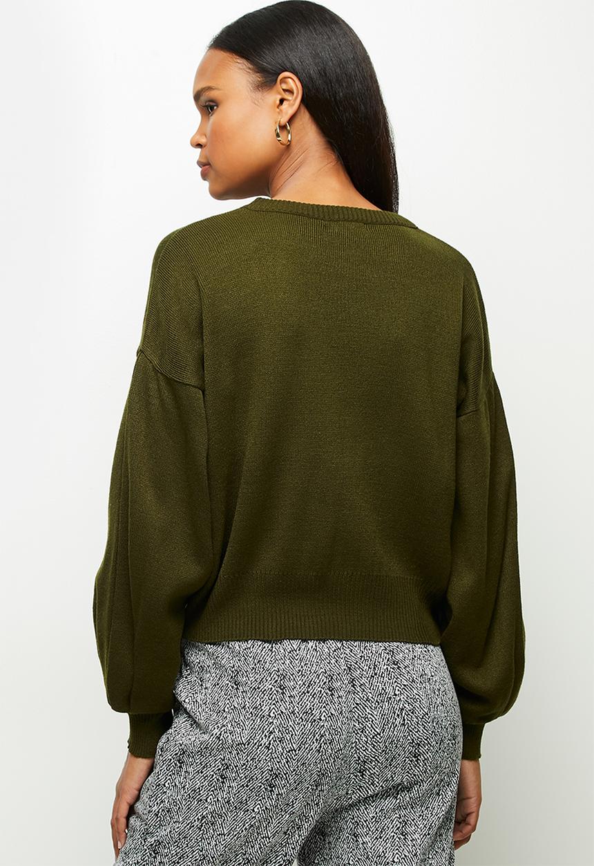 edit - Drop shoulder jumper - moss green