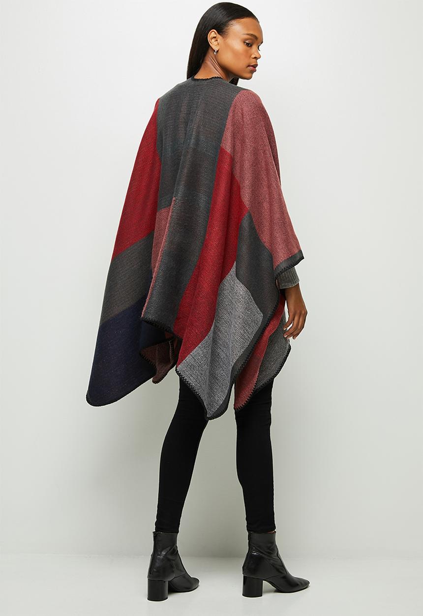 edit - Colourblock poncho - multi