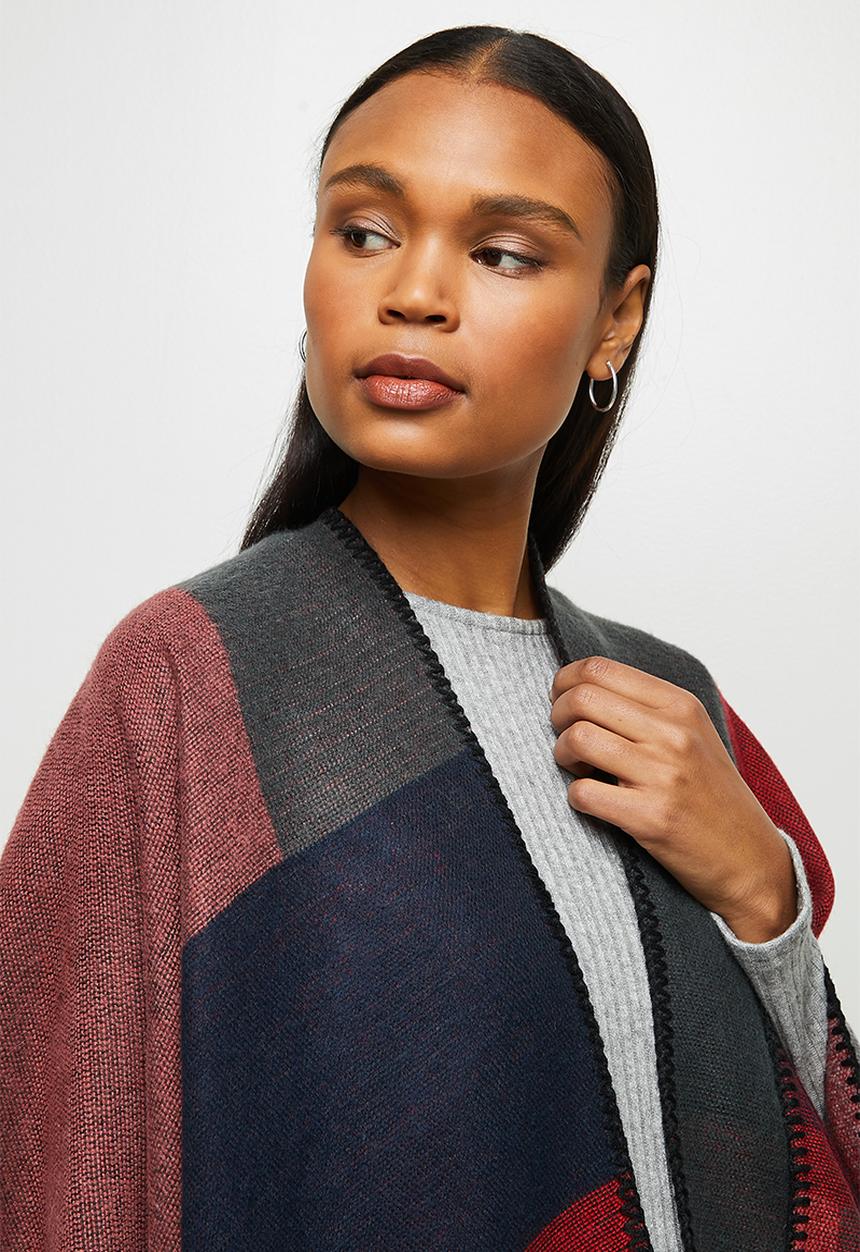 edit - Colourblock poncho - multi
