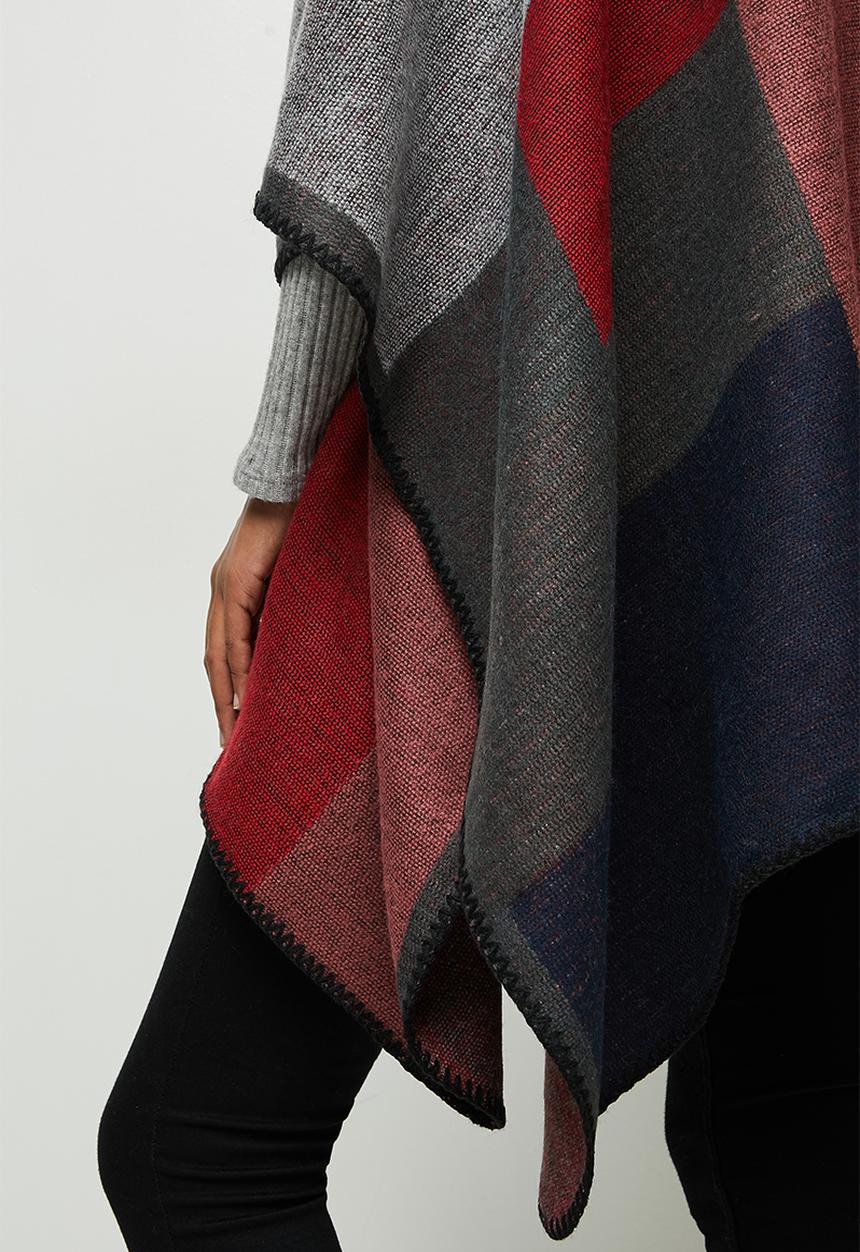 edit - Colourblock poncho - multi