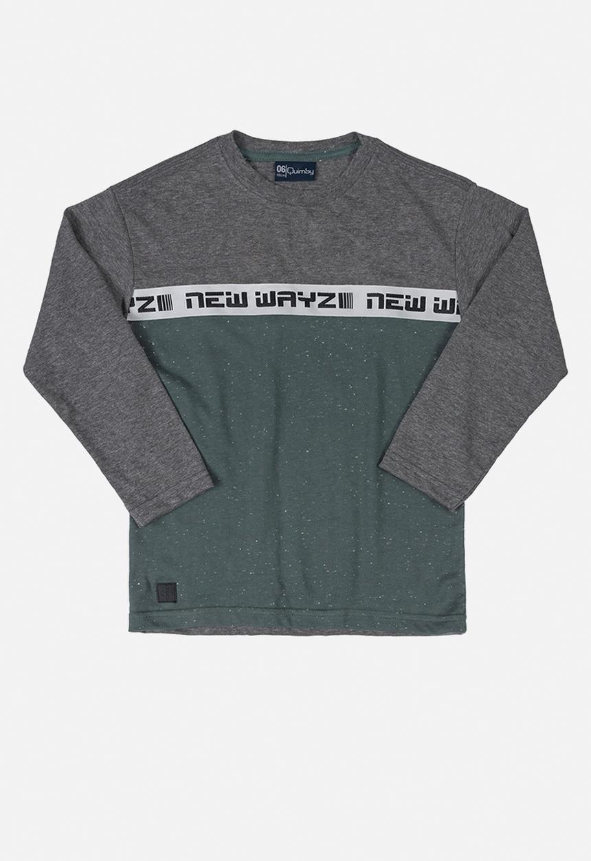 Quimby - Boys long sleeve single jersey tee - dark grey