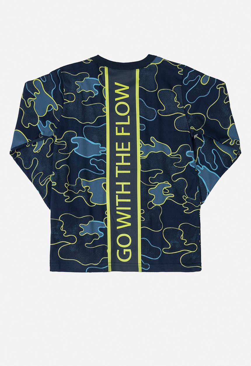 Quimby - Boys multi print tee - dark blue