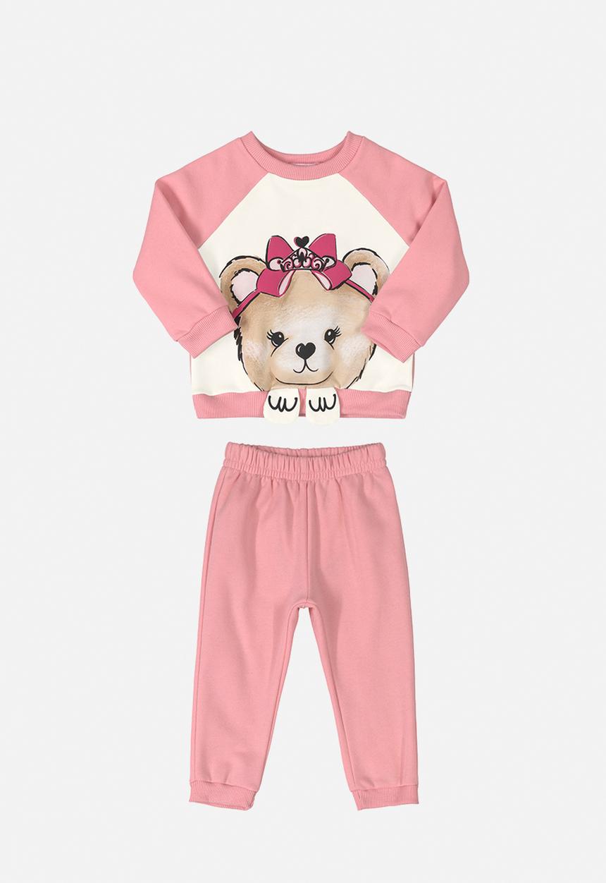 Quimby - Baby girls printed sweatshirt & sweatpants set - pink