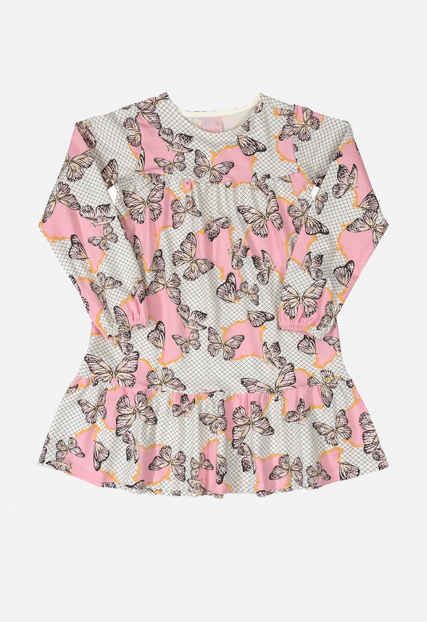 Quimby - Girls elastane jersey dress - light pink