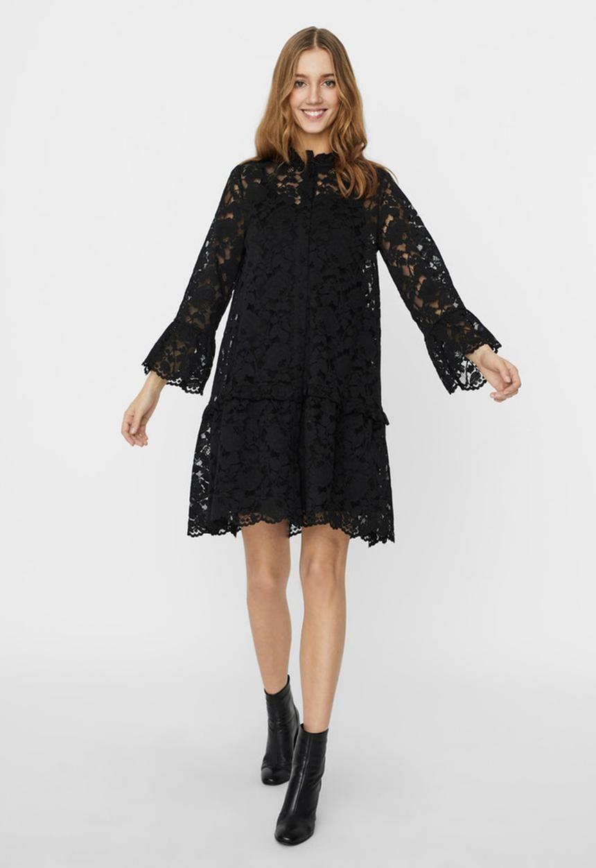 Vero Moda - Aurelia 7/8 lace dress - black