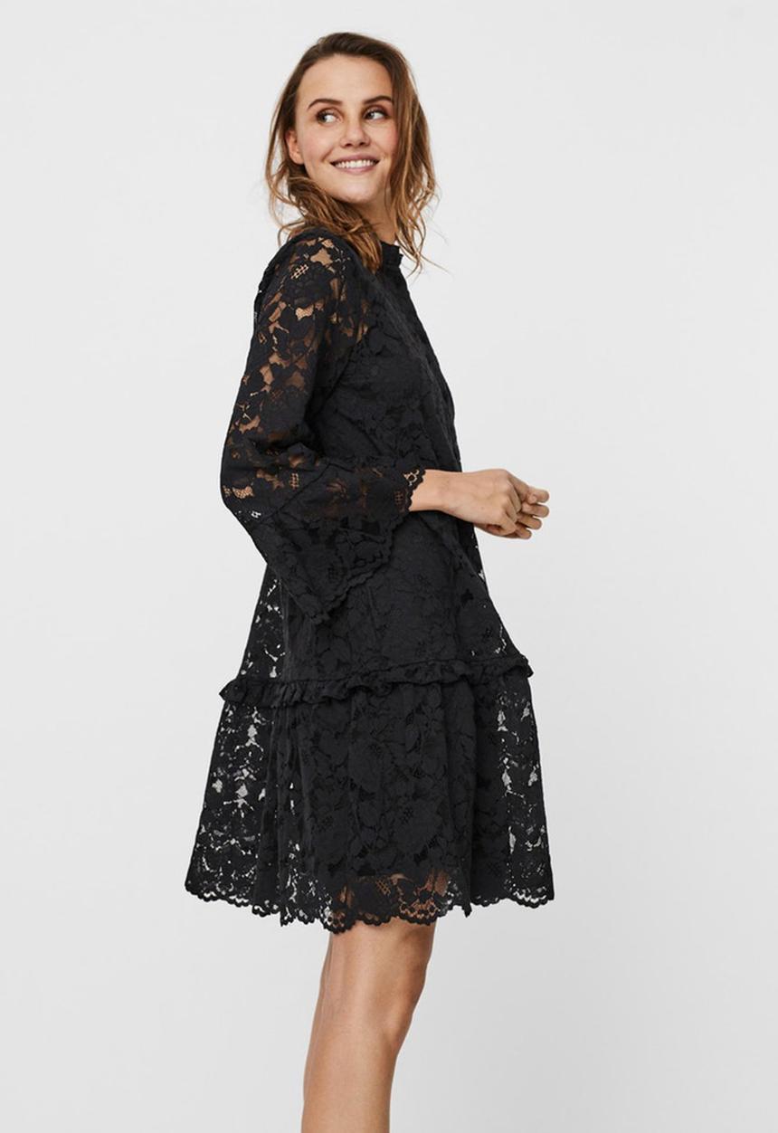 Vero Moda - Aurelia 7/8 lace dress - black