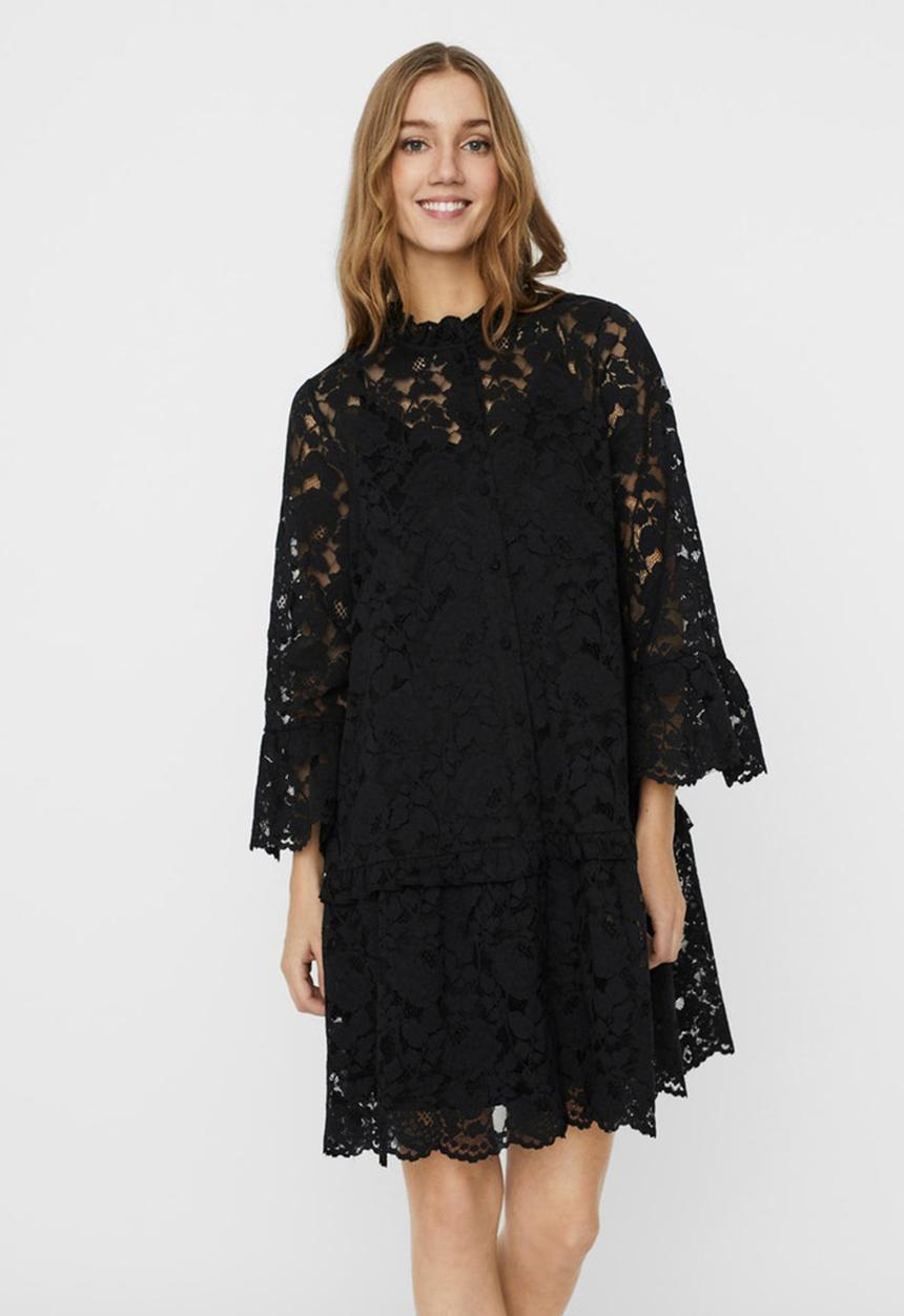 Vero Moda - Aurelia 7/8 lace dress - black