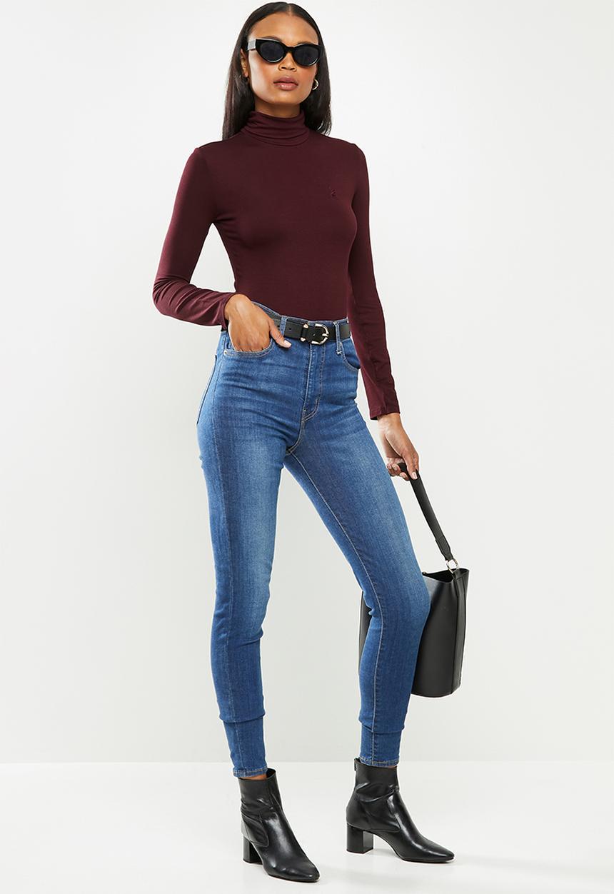 POLO - Brixton long sleeve second skin polo tee - wine
