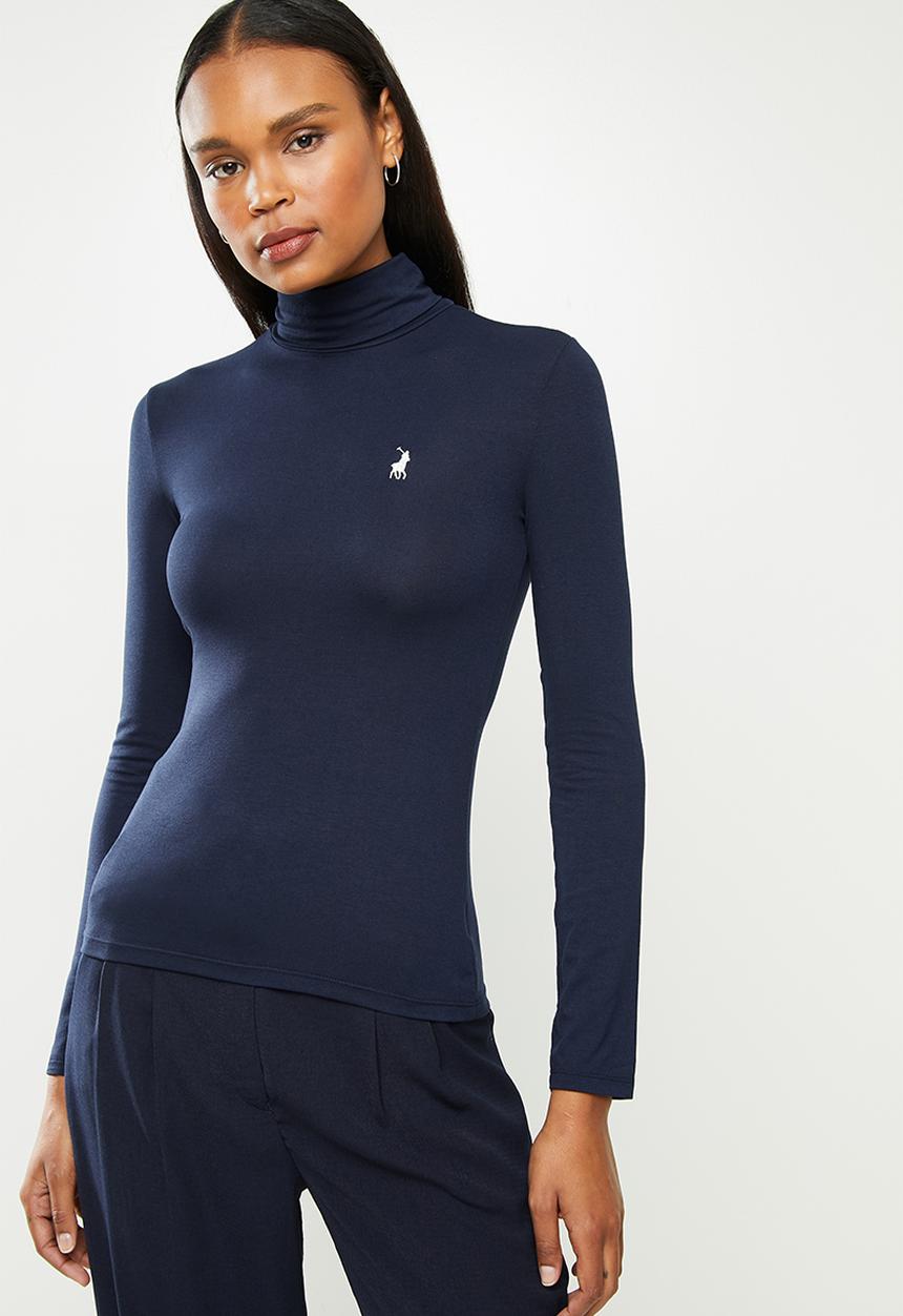 POLO - Brixton long sleeve second skin polo tee - navy