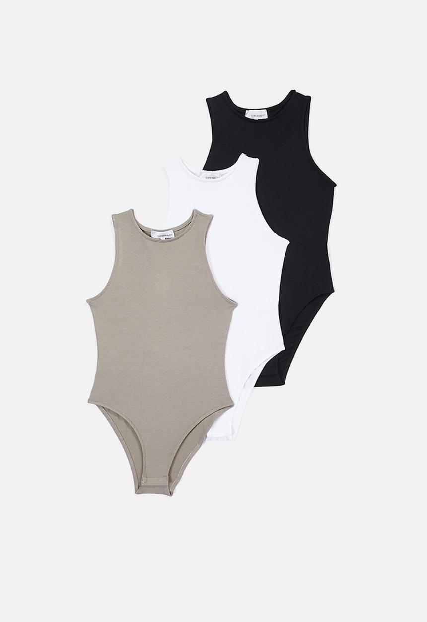 Superbalist - 3 Pack hi neck cutaway bodysuit - multi