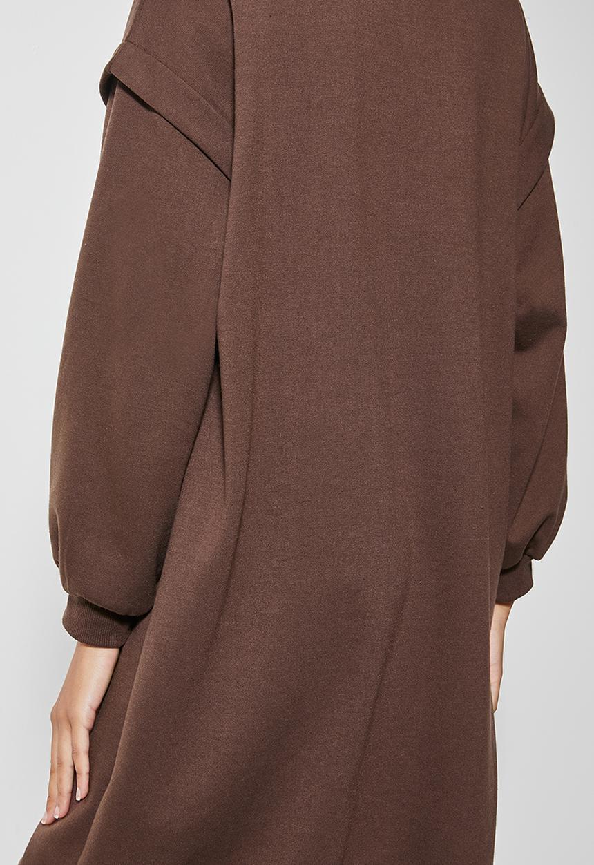 Superbalist - Dropped shoulder oversize sweat dress - brown