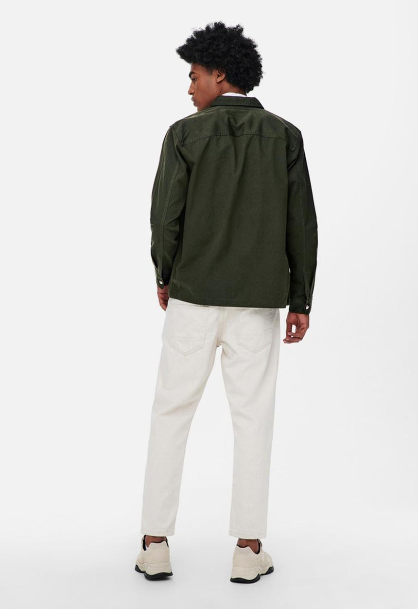 Only & Sons - Silvio long sleeve overshirt - peat