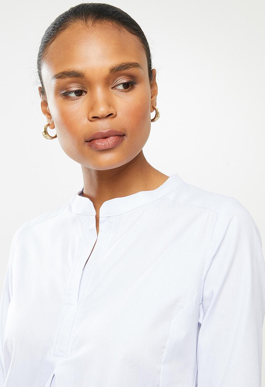 AMANDA LAIRD CHERRY - Lungro tunic -  ice brushed twill