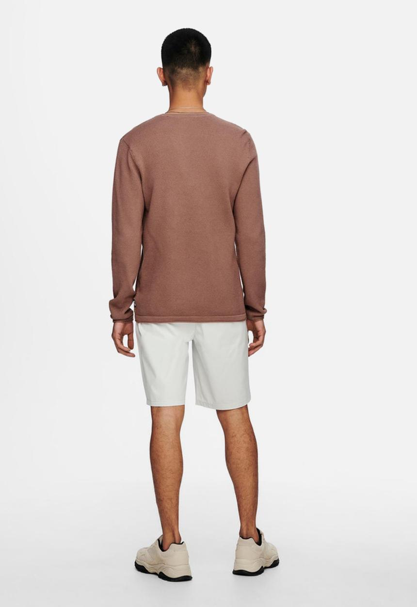 Only & Sons - Onspanter life 12 struc crew knit - burlwood pink
