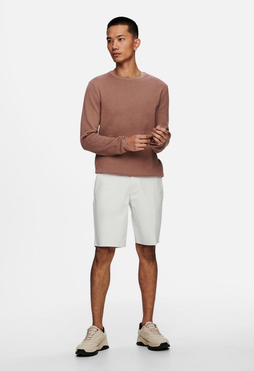 Only & Sons - Onspanter life 12 struc crew knit - burlwood pink