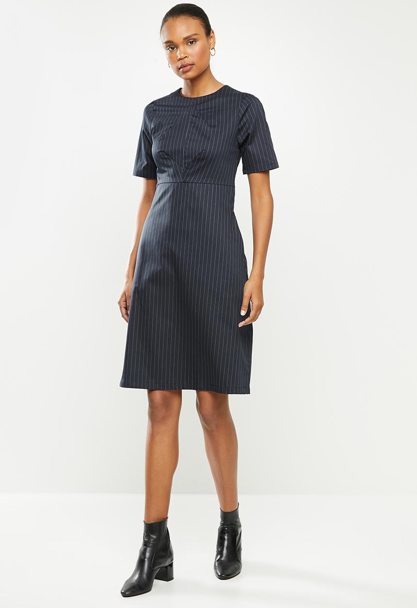 AMANDA LAIRD CHERRY - Mhlali dress - navy & white 