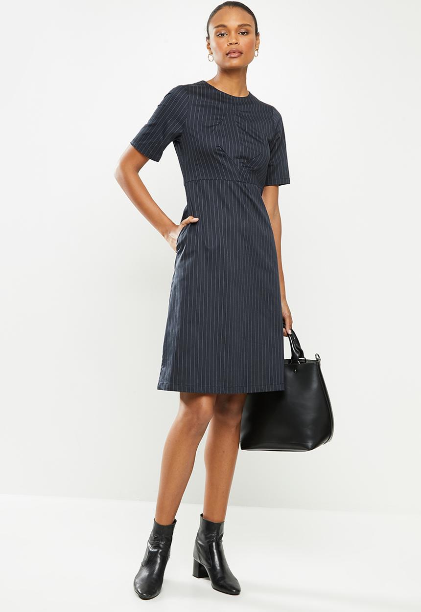 AMANDA LAIRD CHERRY - Mhlali dress - navy & white 