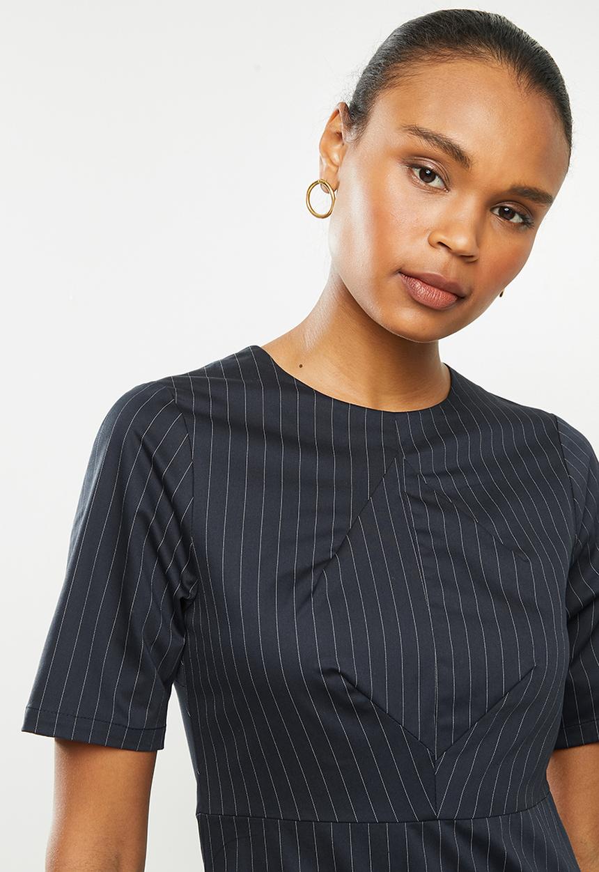 AMANDA LAIRD CHERRY - Mhlali dress - navy & white 