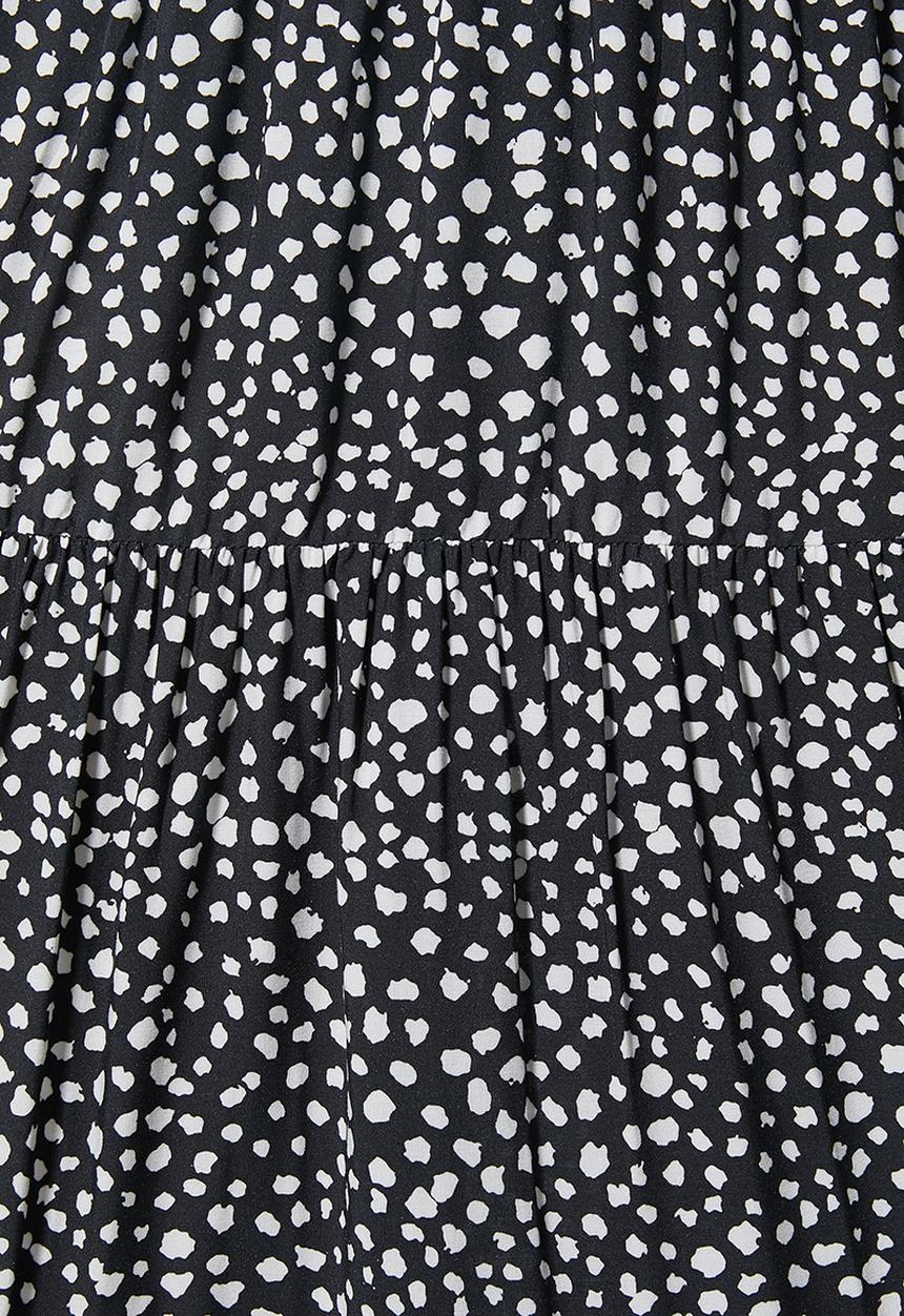 Superbalist - Tiered midi skirt - black & white