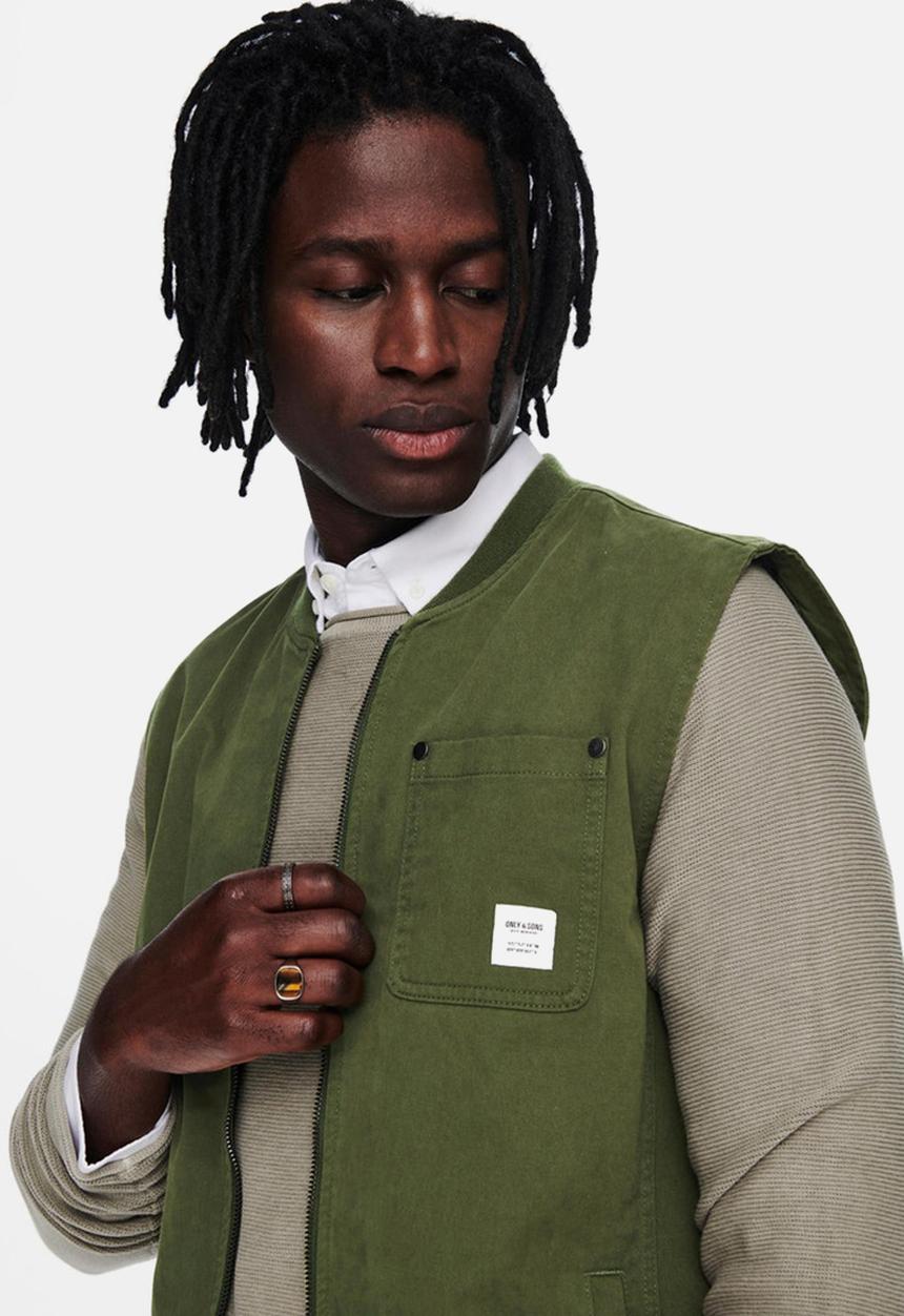 Only & Sons - David life vest - olive night