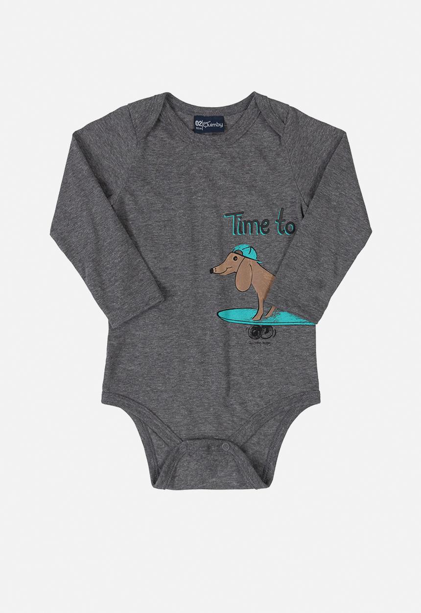 Quimby - Baby boys single jersey bodysuit - dark grey