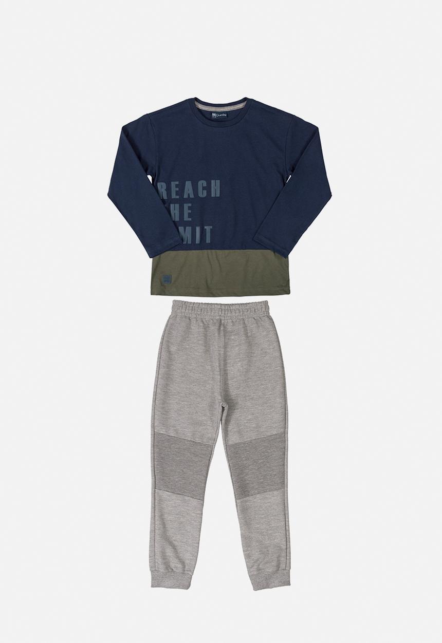 Quimby - Boys T-shirt & sweatpants - dark blue & grey 