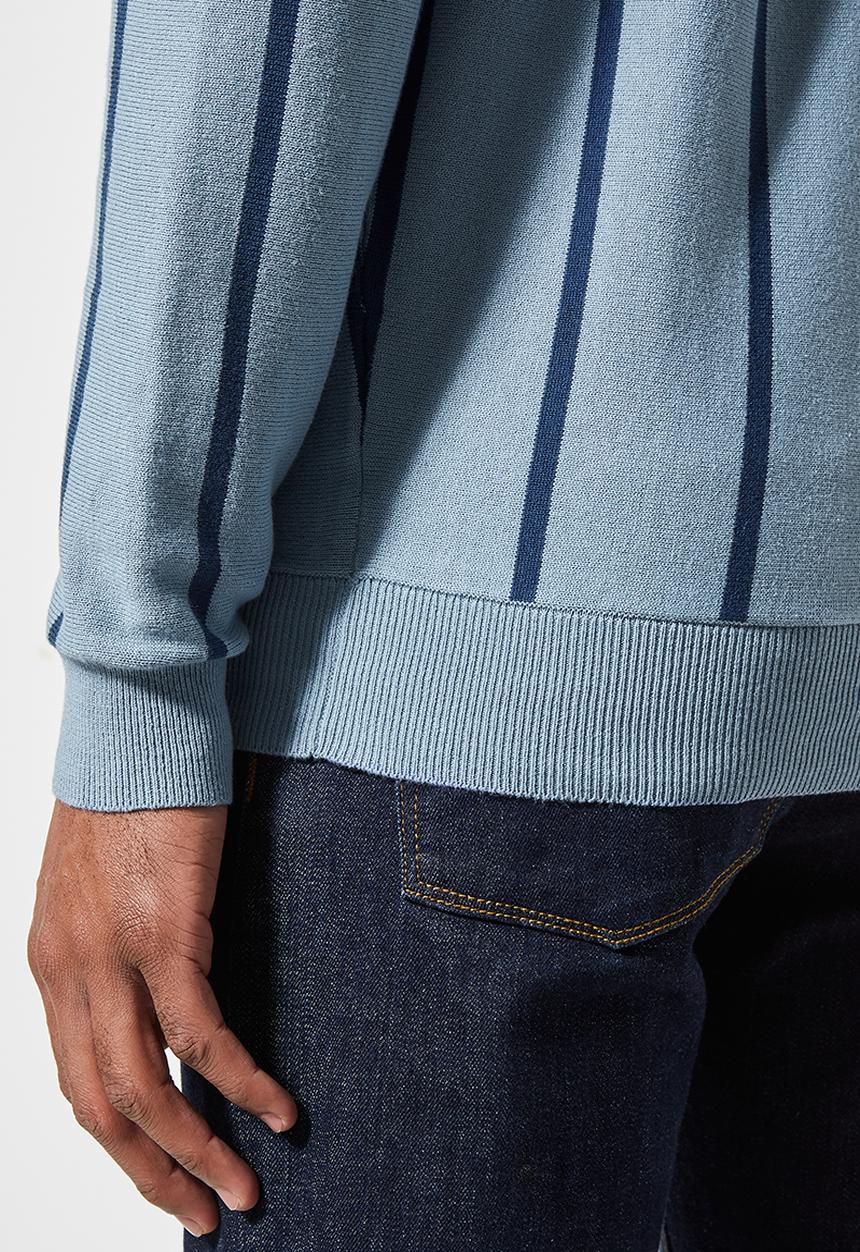 Superbalist - Vertical stripe crew knit - blue