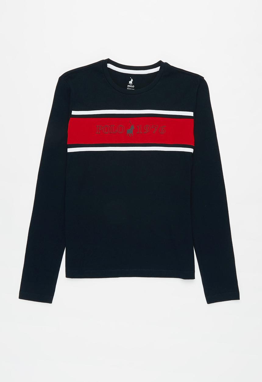 POLO - Boys lucas cut & sew long sleeve tee - navy