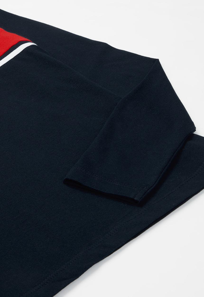 POLO - Boys lucas cut & sew long sleeve tee - navy