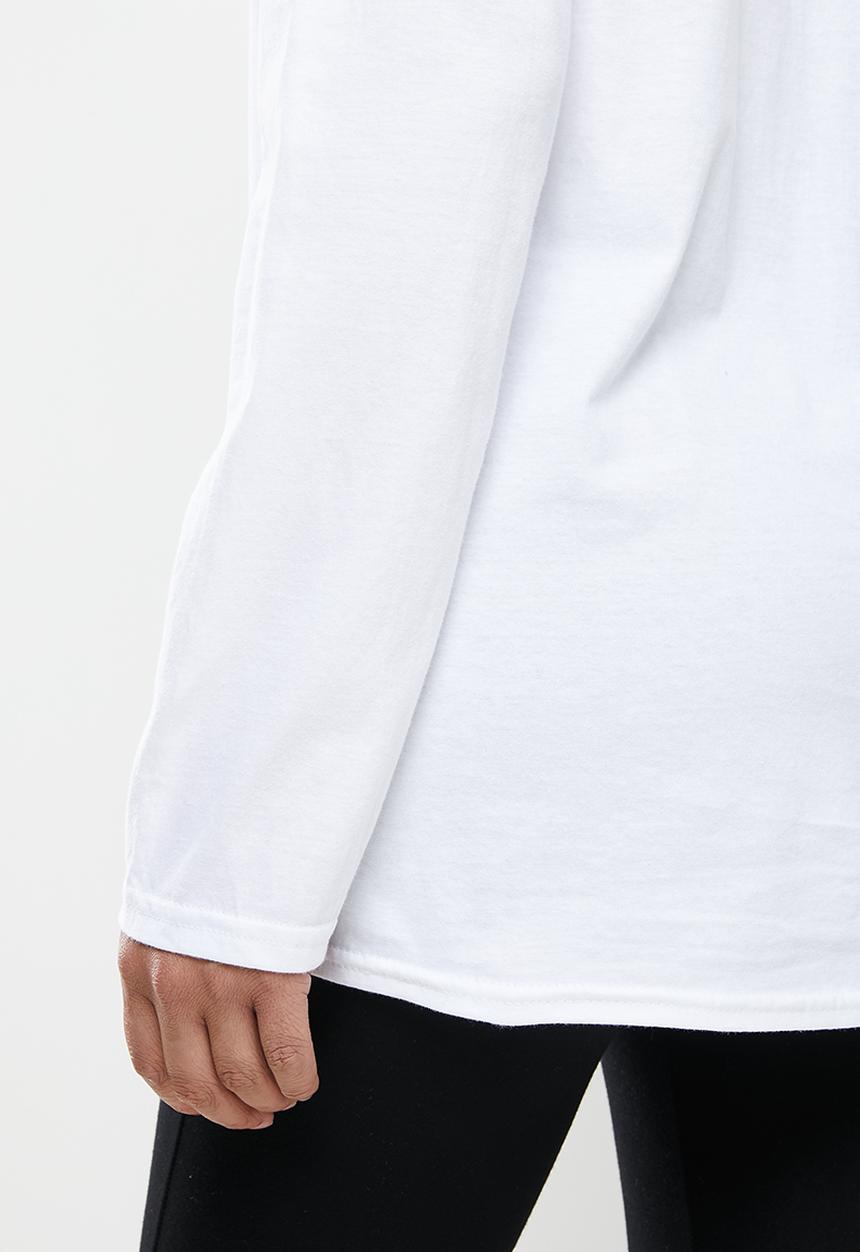Missguided - Paradise leopard graphic long sleeve tee - white