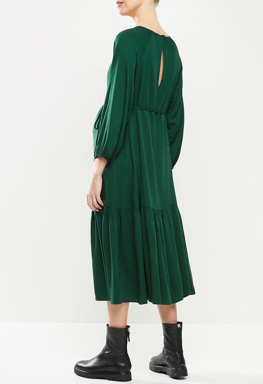 Superbalist - Belted tiered midi dress - bottle green