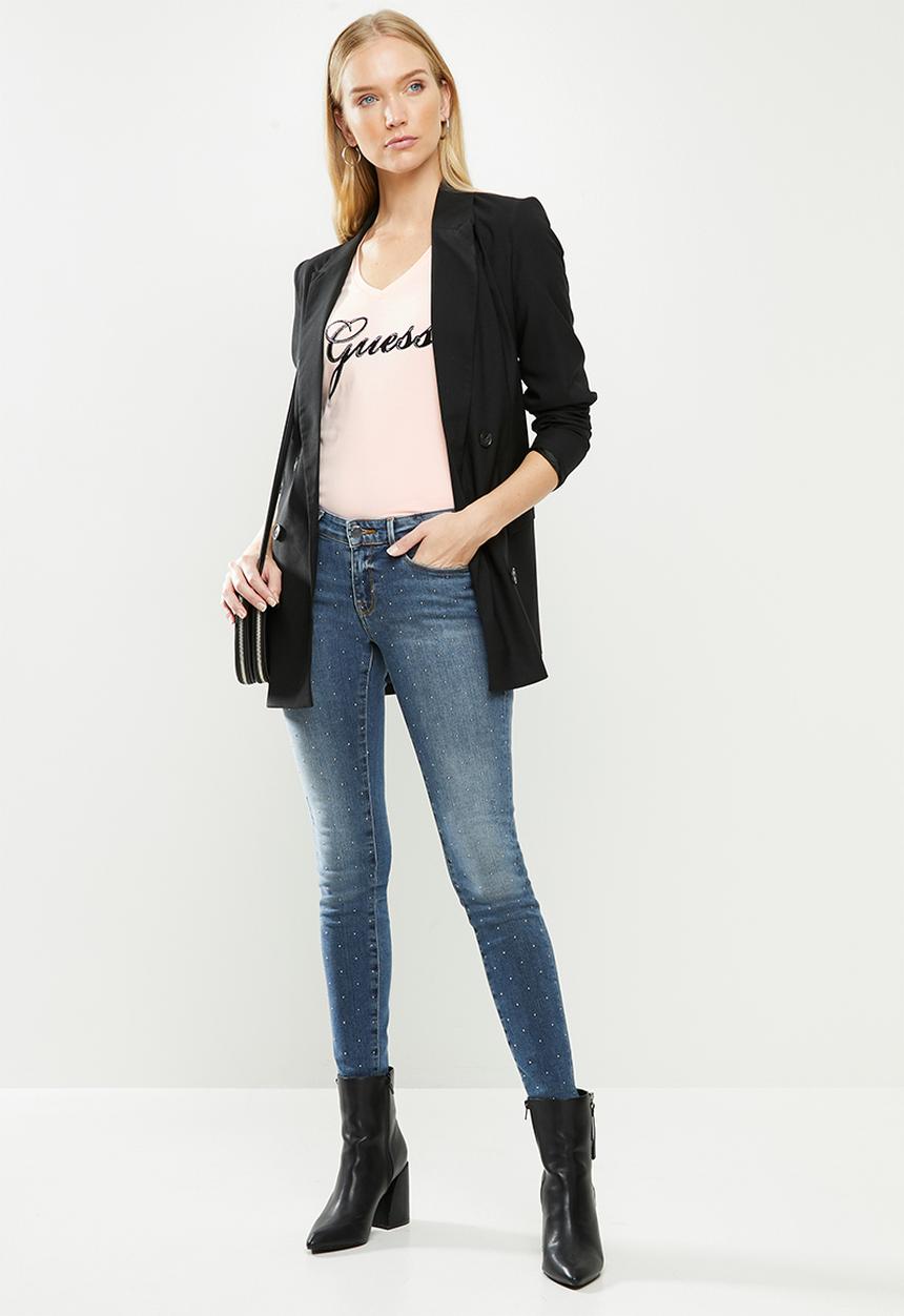 GUESS - Short sleeve Guess script logo tee - pink