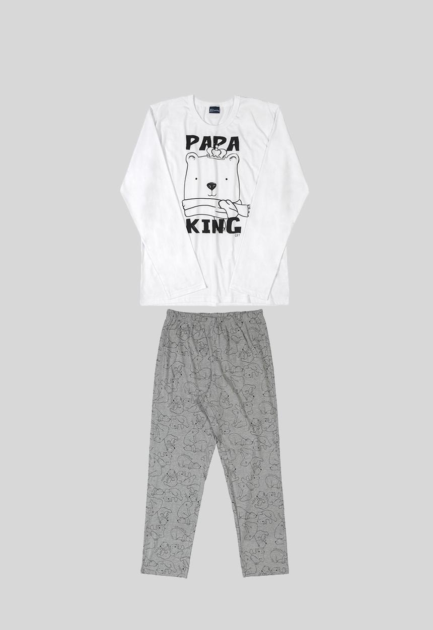 Quimby - Boys printed pyjama set - white & grey