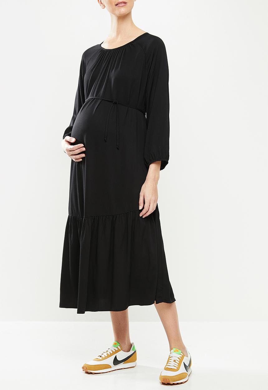 Superbalist - Belted tiered midi dress - black