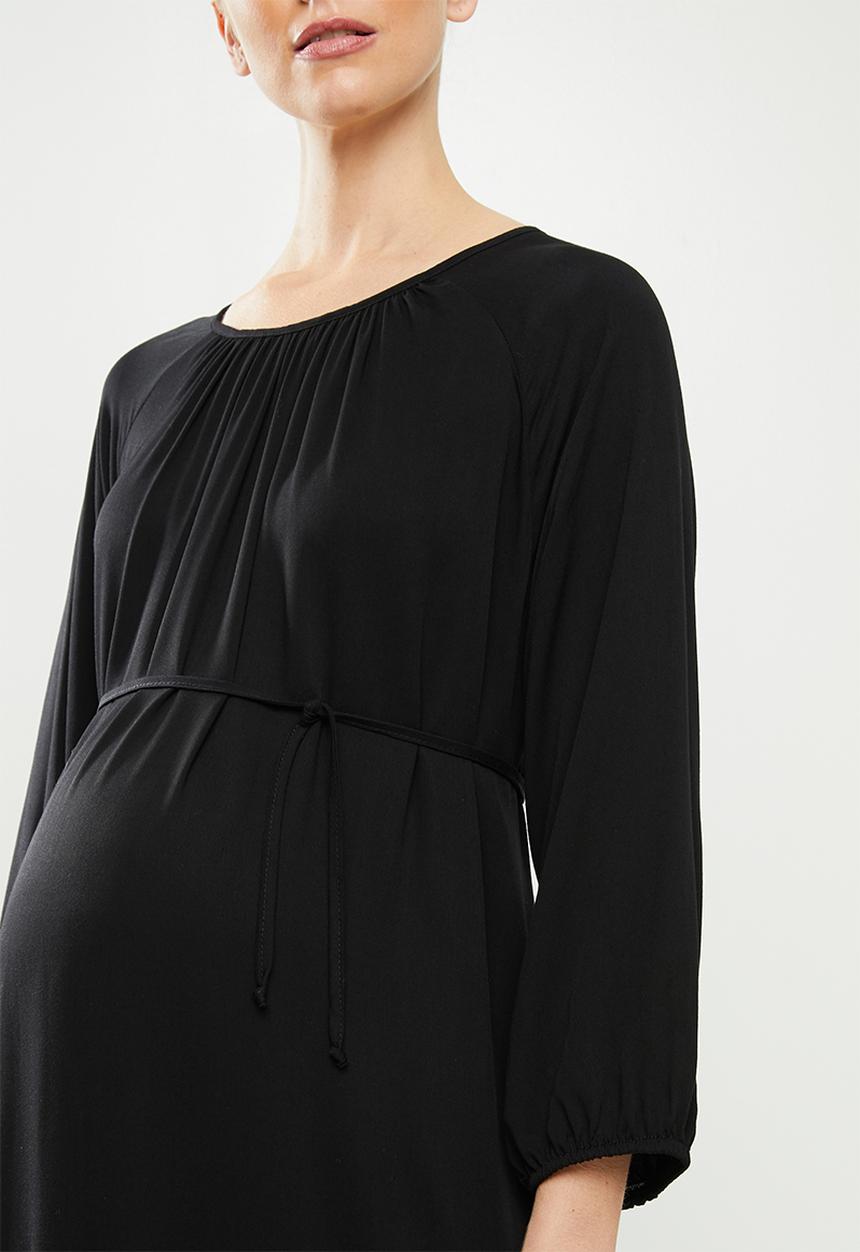 Superbalist - Belted tiered midi dress - black