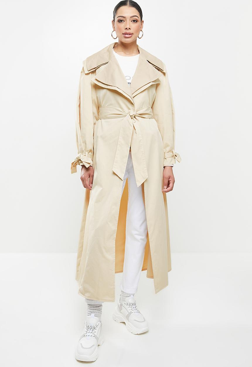 Missguided - Tonal contrast trench - cream