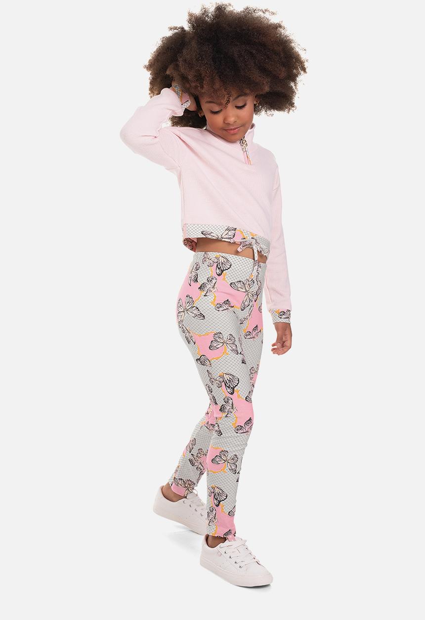 Quimby - Girls ribbed top & legging set - light pink