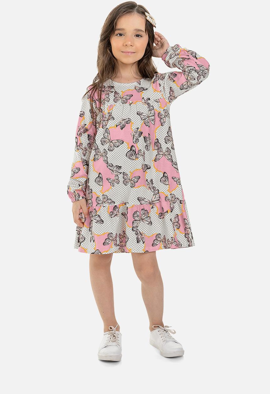 Quimby - Girls elastane jersey dress - light pink