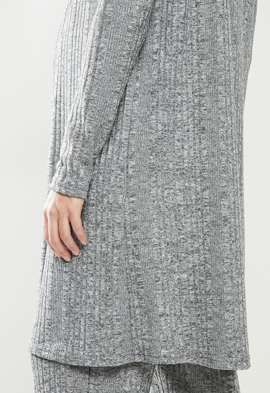 Superbalist - Ribbed open midi cardi - light grey 