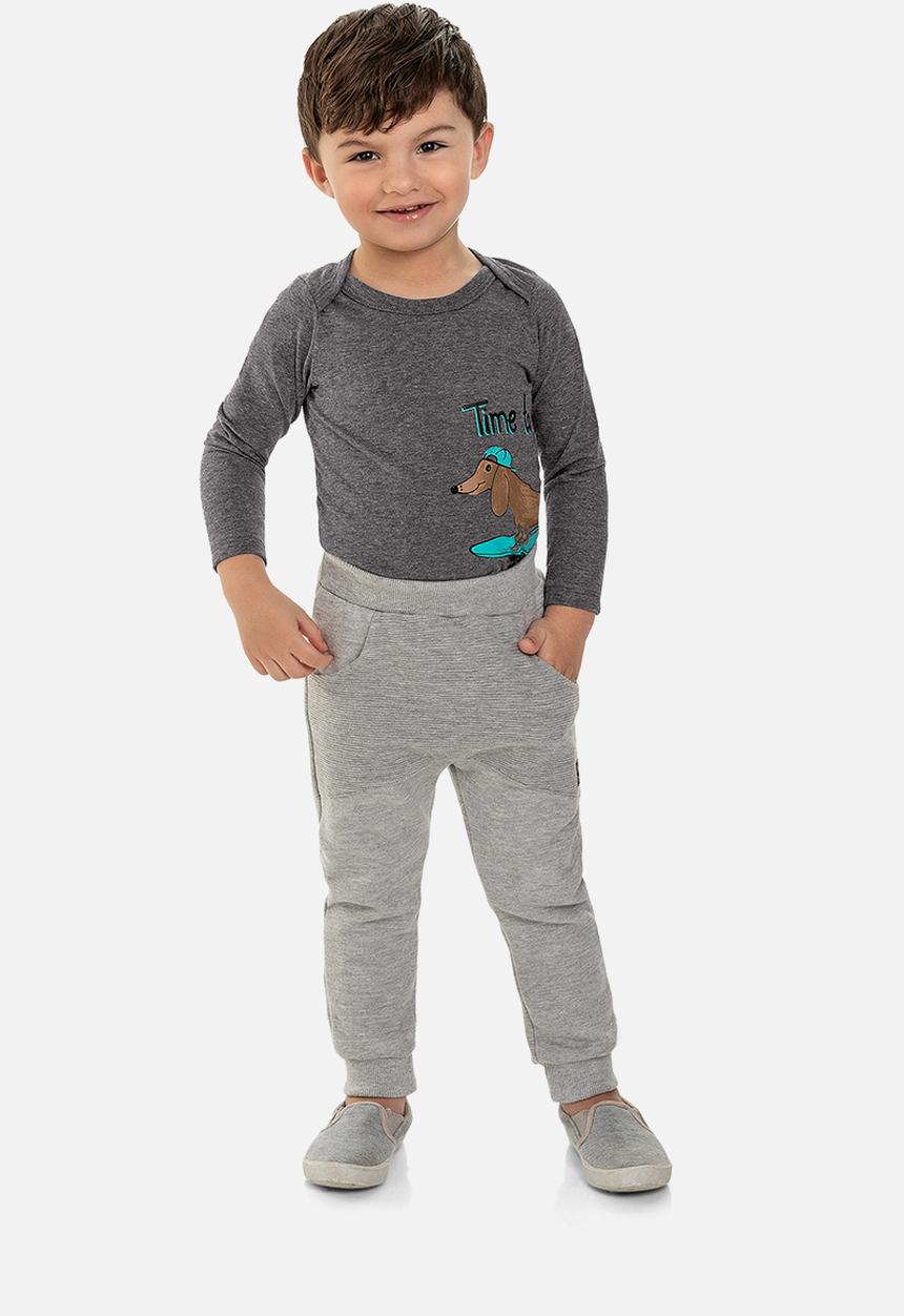 Quimby - Baby boys single jersey bodysuit - dark grey