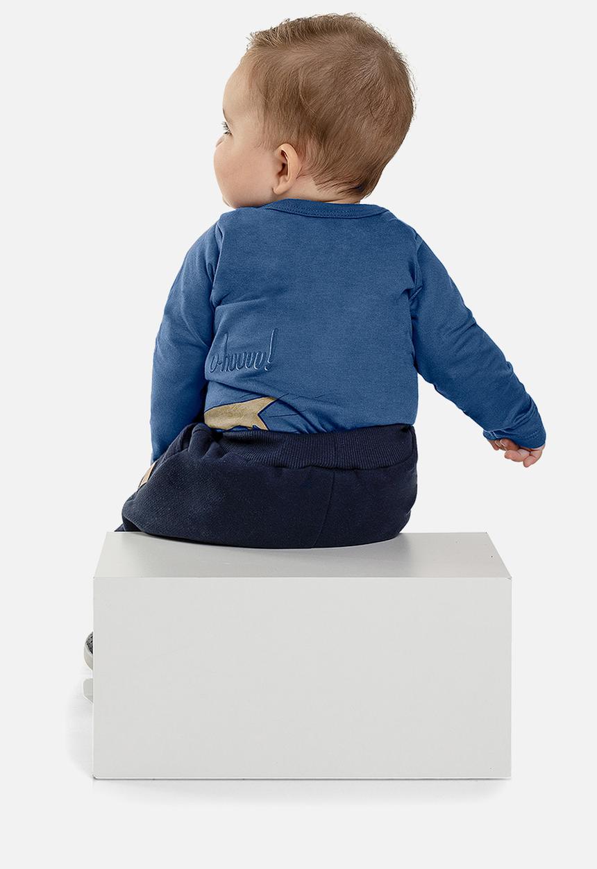 Quimby - Baby boys single jersey bodysuit - blue