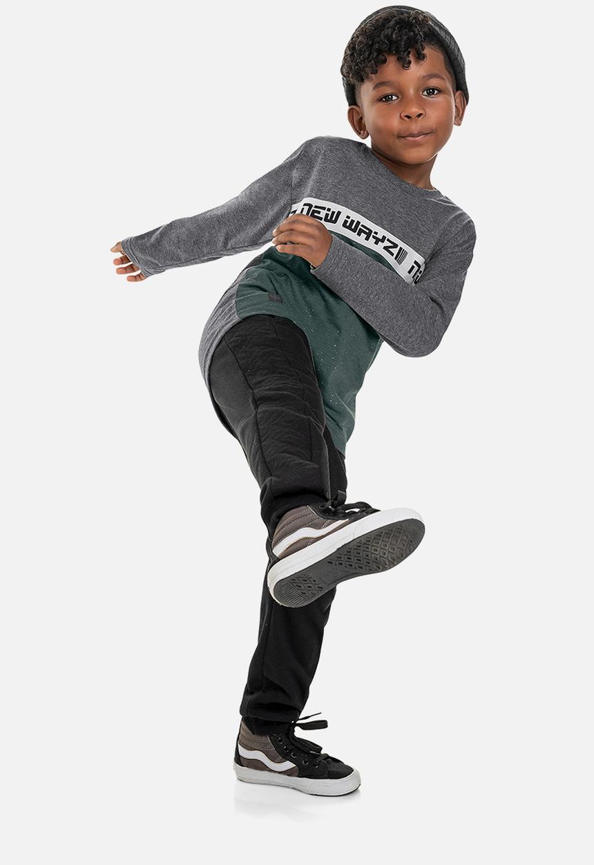 Quimby - Boys long sleeve single jersey tee - dark grey