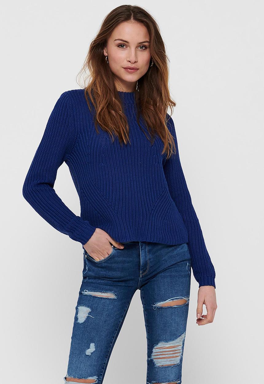 ONLY - Leela life  long sleeve pullover knit - cobalt
